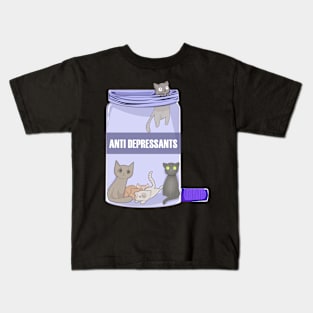 Funny Cat Lover Anti Depressants, Love Kittens Kids T-Shirt